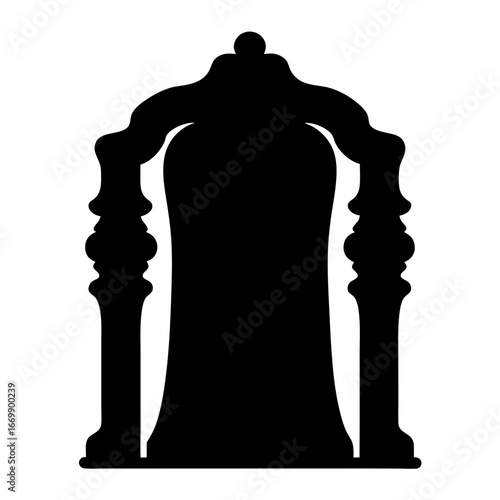 Silhouette of an ornate throne with regal design and regal ambiance