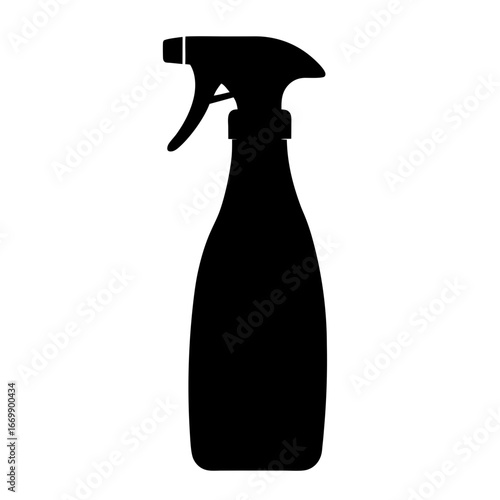 Black silhouette of a spray bottle for cleaning or gardening purposes