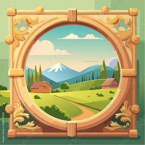 Antique Vintage Picture Frame on Transparent Background, Classic Design, Perfect for Artistic Displays and Creative Projects.