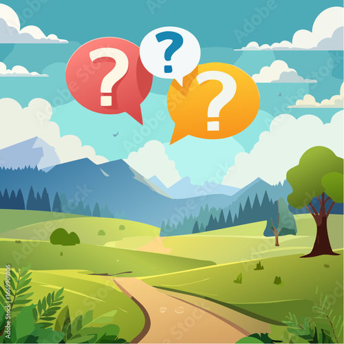 Dialog chat clouds with question marks illustration vector