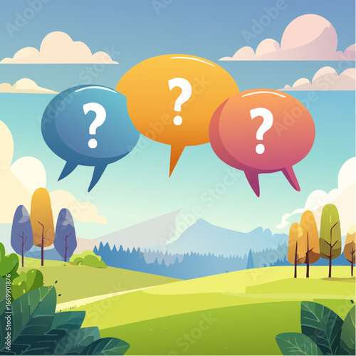 Dialog chat clouds with question marks illustration vector