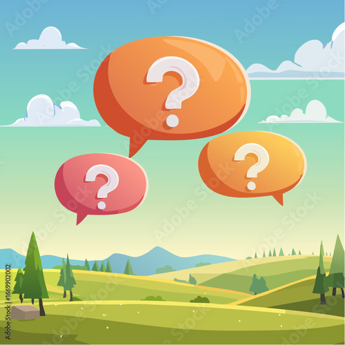 Dialog chat clouds with question marks illustration vector