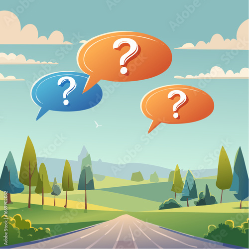 Dialog chat clouds with question marks illustration vector