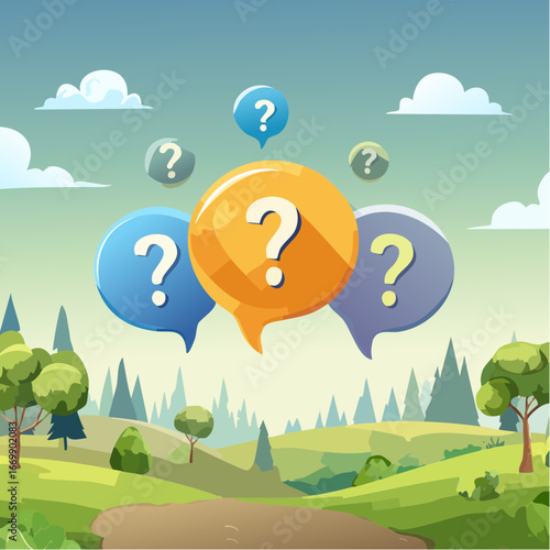 Dialog chat clouds with question marks illustration vector