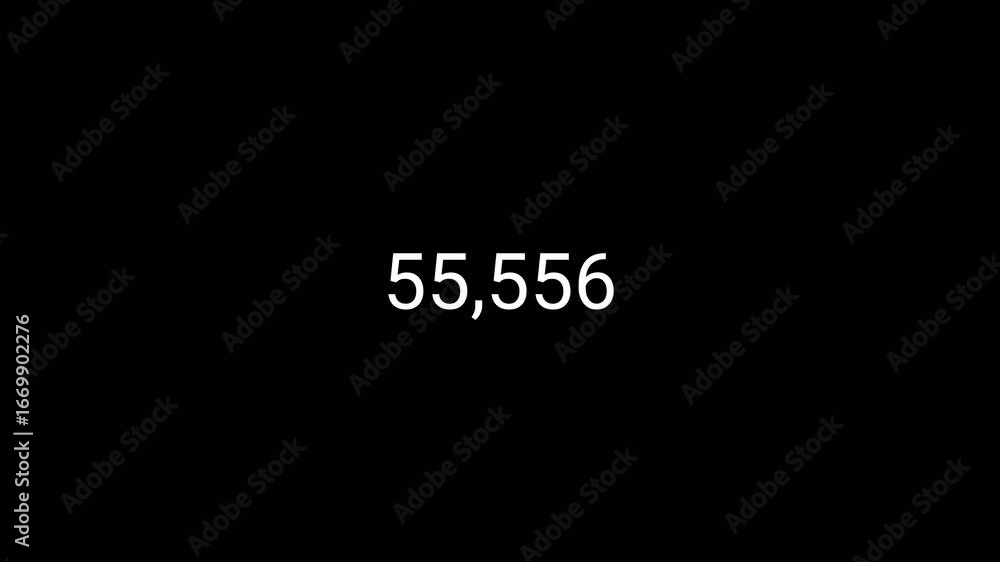 one hundred thousand number counter animation in 4k from 0 to 100,000 on a transparent background , Animated counting numbers count up to 100,000 best for views, likes and amount concepts. one hundred thousand number counter animation in 4k from 0 to 100,000 on a transparent background , Animated counting numbers count up to 100,000 best for views, likes and amount concepts.