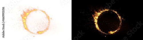 Fotografie Scorched Ring of Fire with Intense Flame