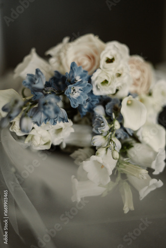 Rustic boho wedding with couple, decorations, flowers and celebration in vintage barn