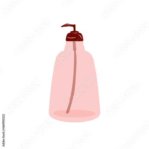 bottle of red liquid soap