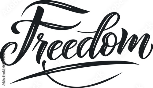 Vector art of freedom calligraphy text