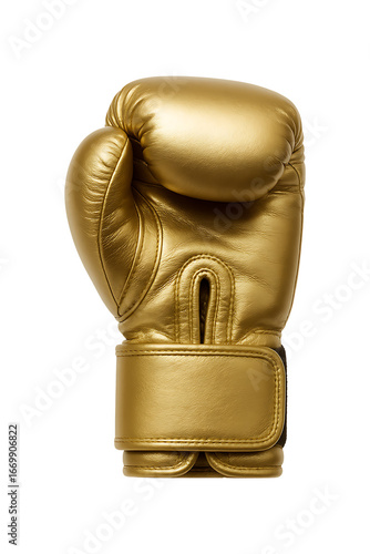 Gold boxing glove symbolizing victory high quality realistic image.