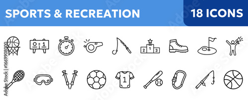  Collection of sports and recreation icons 
