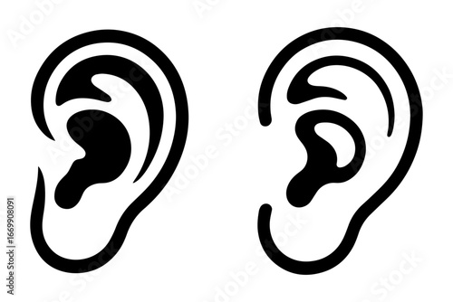 silhouette  of human ear  anatomy