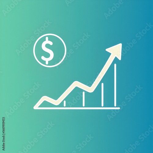 Inflation line icon finance interest rate. Inflation raise arrow amount graph vector accounting.