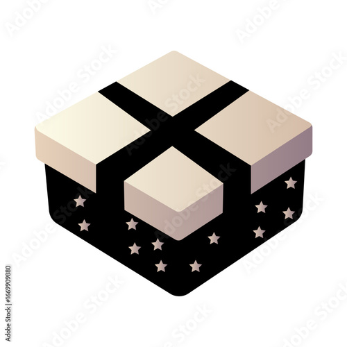 Elegant gift box with star decorations perfect for celebrating special occasions and holidays