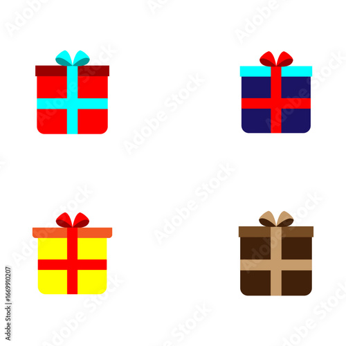 Colorful gift boxes with ribbons perfect for celebrations, birthdays, and holidays, vibrant design