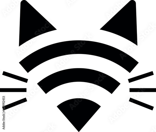 Cat Internet Logo Design Template Stock Vector