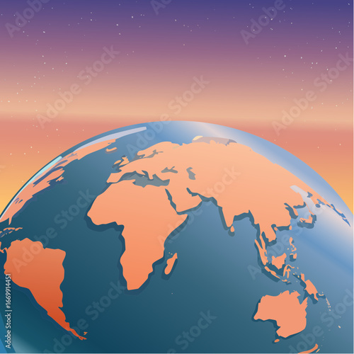 Earth Viewed from Space During Sunrise, Stunning Celestial Perspective, Captivating Aerial Imagery.