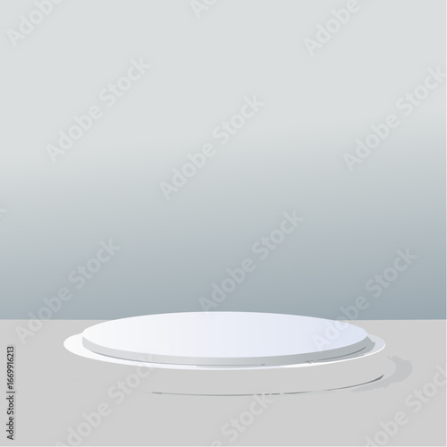 Empty podium on light grey background