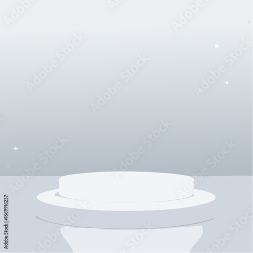 Empty podium on light grey background