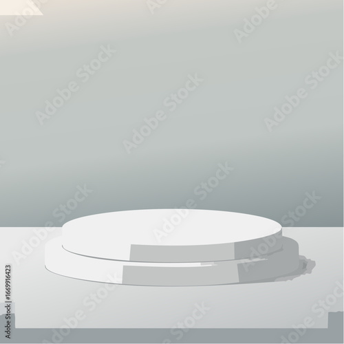 Empty podium on light grey background