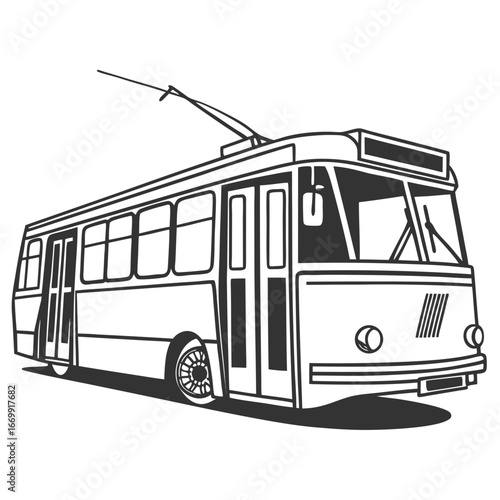 old bus isolated on white
