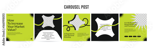 Editable Instagram Carousel Post Layout Set, Social Media Marketing microblog template design, tips & tricks linkedin post template, eps 10.	