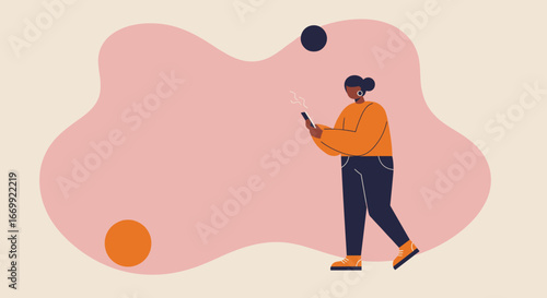 Modern person engaging with a smartphone, representing digital communication, social media, online networking, and contemporary lifestyle.