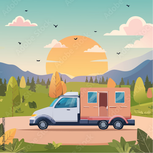 Truck next day delivery icon vector