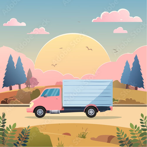 Truck next day delivery icon vector