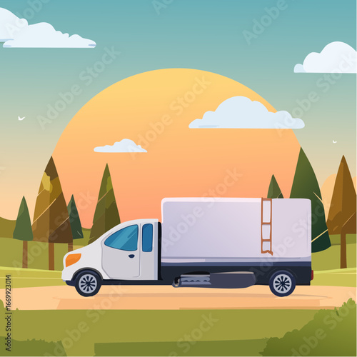 Truck next day delivery icon vector