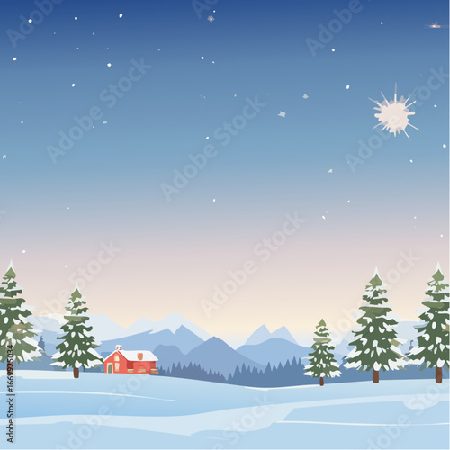 Beautiful blue sky Christmas background with lights VECTOR