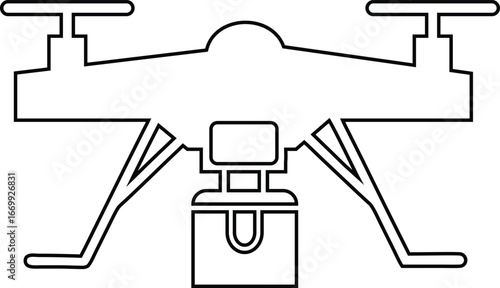 Drone delivery outline icon