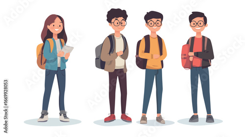 Young Student Illustration Vector Graphic Design – Cute School Kid Artwork