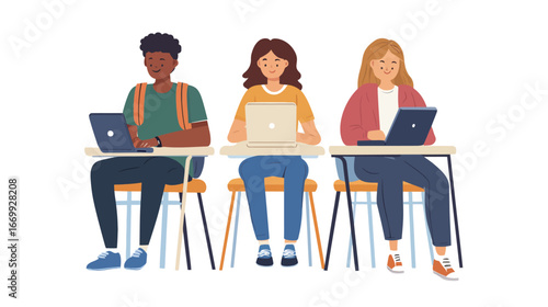 Young Student Illustration Vector Graphic Design – Cute School Kid Artwork