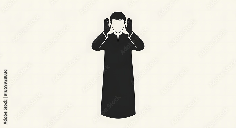custom made wallpaper toronto digitalMuslim Prayer Position An Illustrative Depiction of Salat in Simple Silhouette