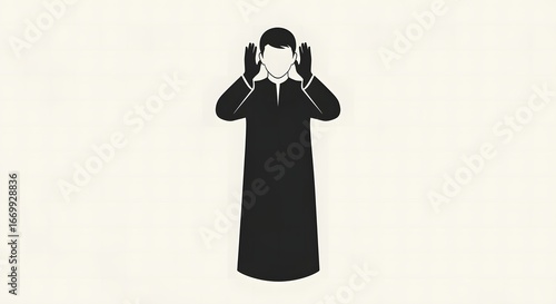 Wallpaper Mural Muslim Prayer Position An Illustrative Depiction of Salat in Simple Silhouette Torontodigital.ca