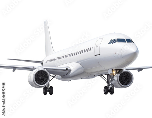 White Passenger Airplane in Flight PNG