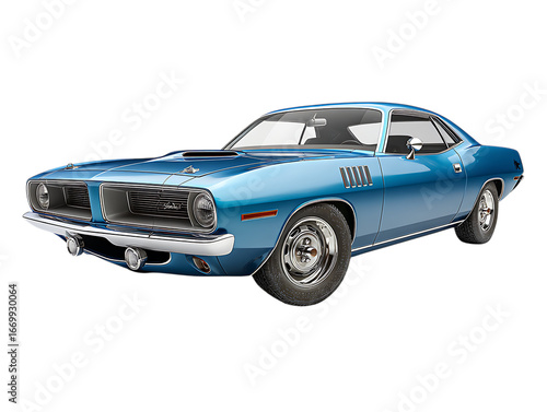 Classic Barracuda Car Vintage Muscle Illustration