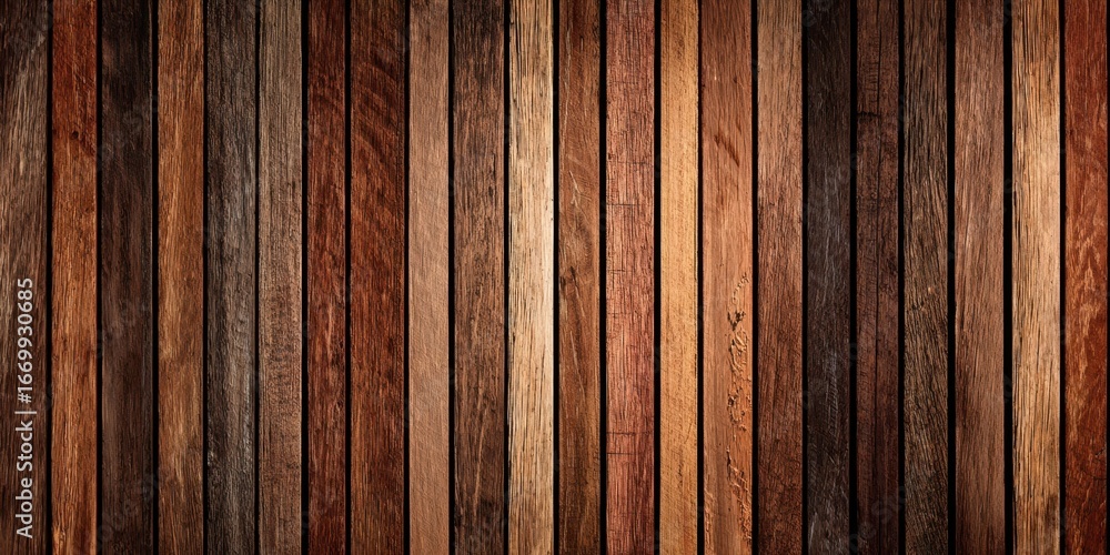 Obraz premium The Wooden Wall of Vertical Planks Featuring Warm Rustic Grain and Natural Brown Tones