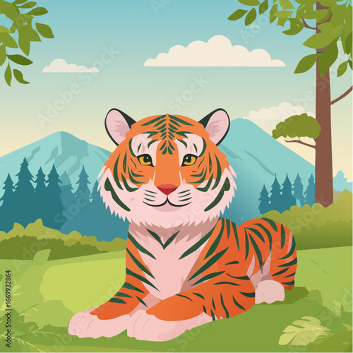 Tiger pattern vector background