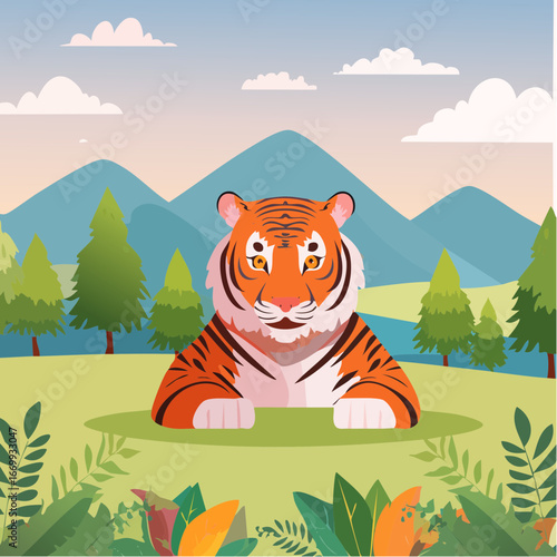 Tiger pattern vector background