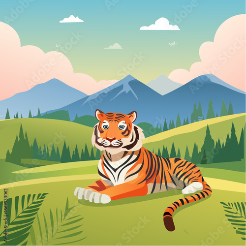 Tiger pattern vector background