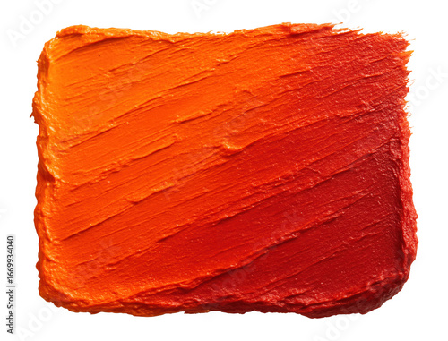Acrylic paint texture with rough surface, orange and red