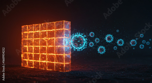 Protective Barrier Defending Against Viral Attack Healthcare & Medical Defense Visualization