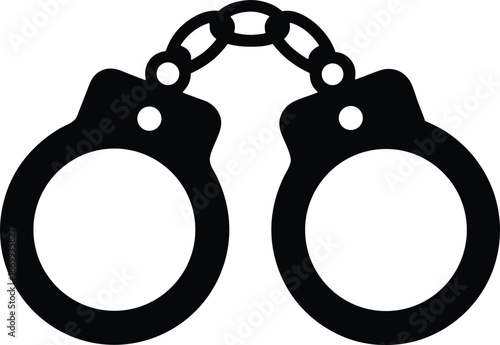 Detective handcuffs vector icon.