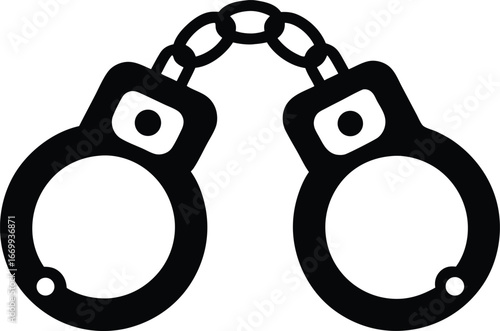 Escape handcuffs vector icon.