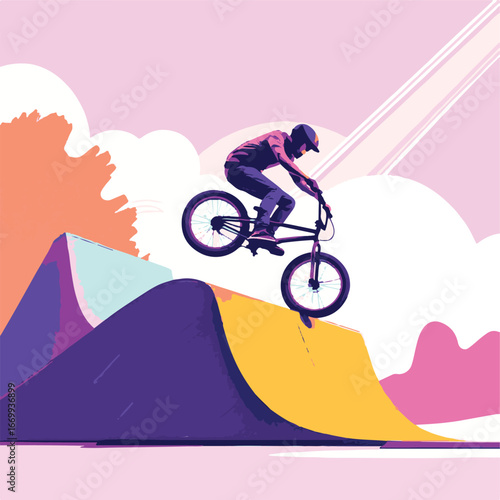 Cyclist Performing Stunt