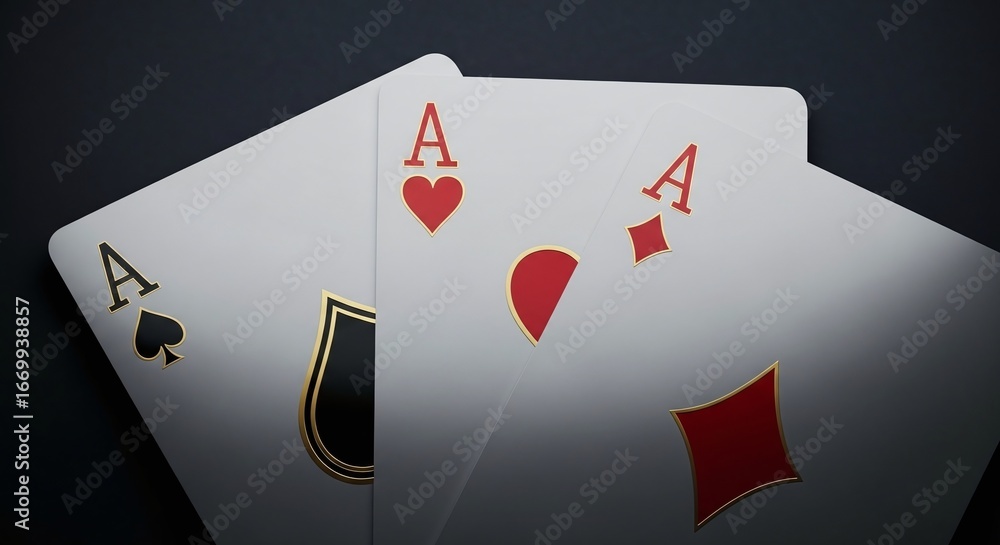 Obraz premium Three aces of playing cards
