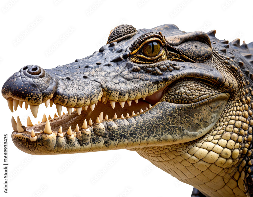 Obraz premium Fearsome Reptile Profile Alligator or Crocodile PNG
