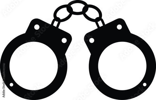 Law enforcement handcuffs vector icon.